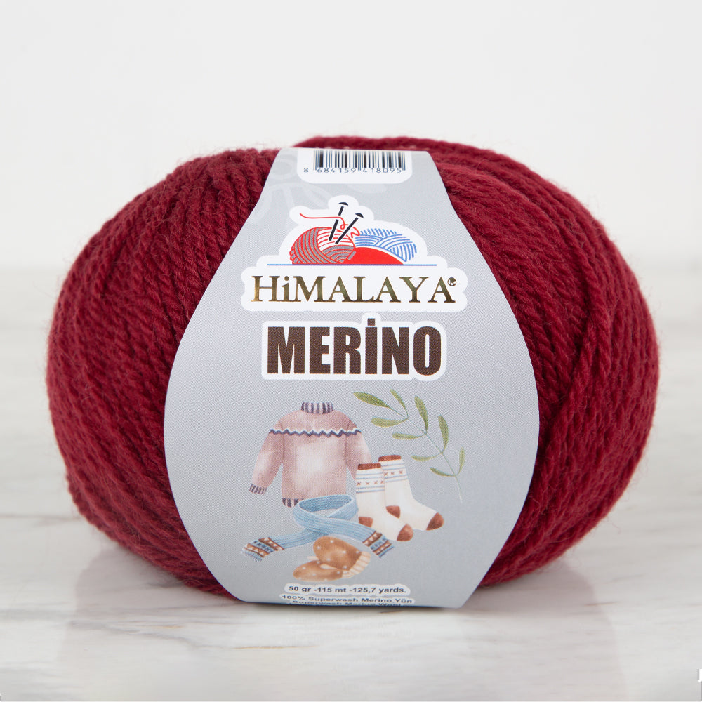 Himalaya Merino Bordo El Örgü İpi - 40906